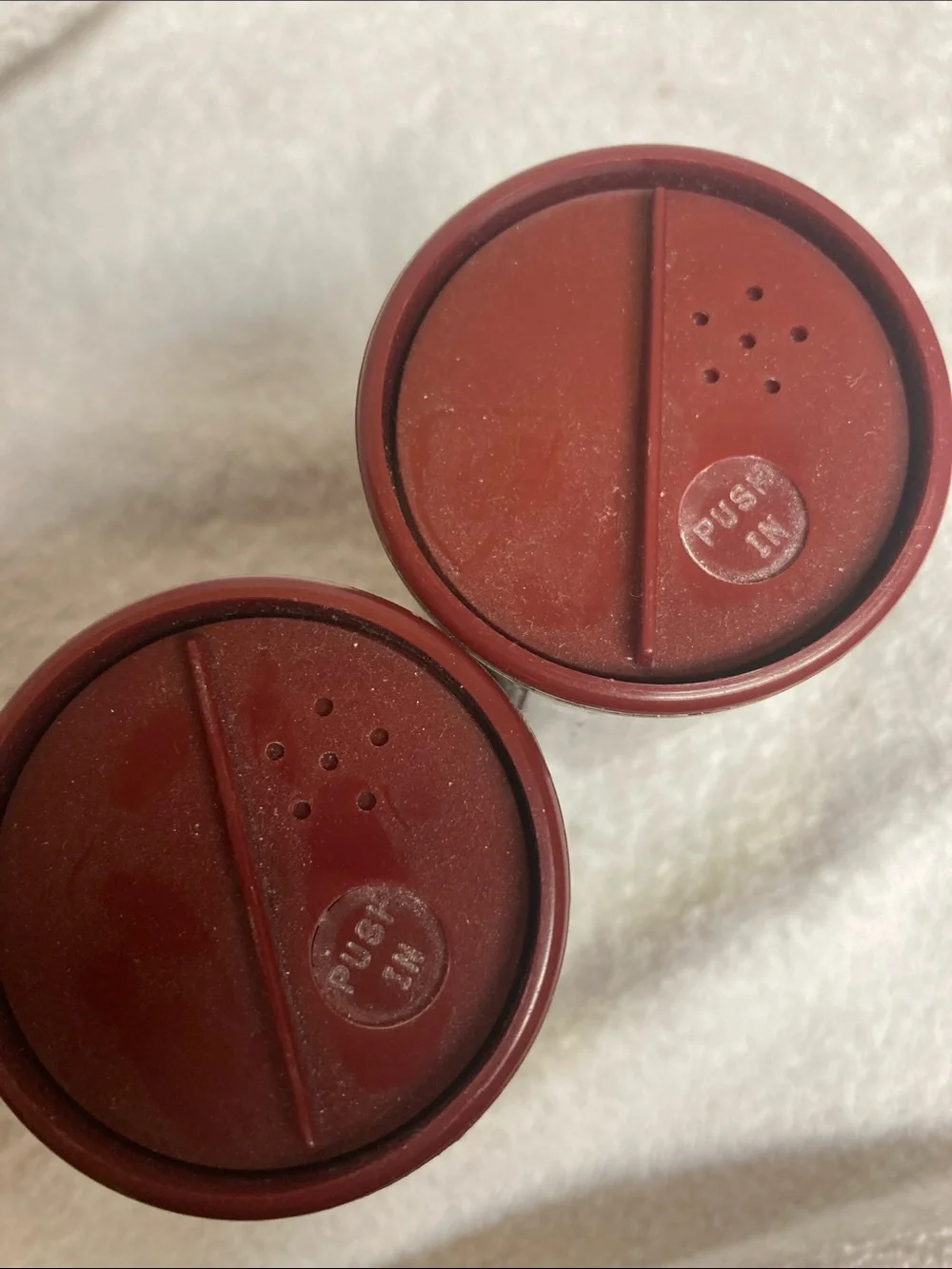 Avon Imari body powder Burgundy and Gold Hibiscus Canister set of 2